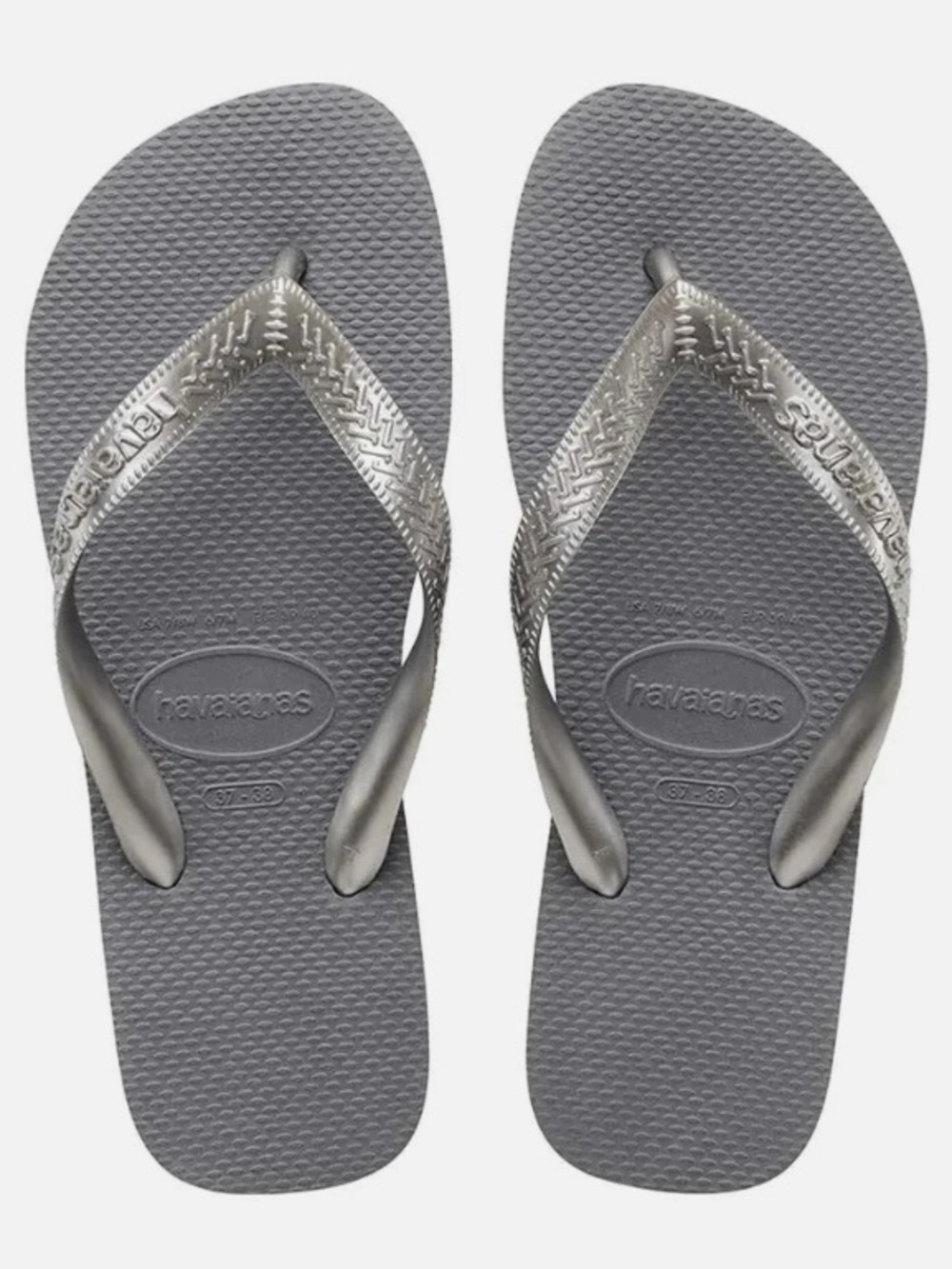 HAVAIANAS Top Flip Flops - STEEL GRAY/SILVER